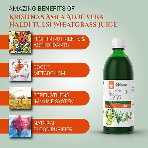 Krishna'S Herbal & Ayurveda Aloe+ Amla Juice 500Ml